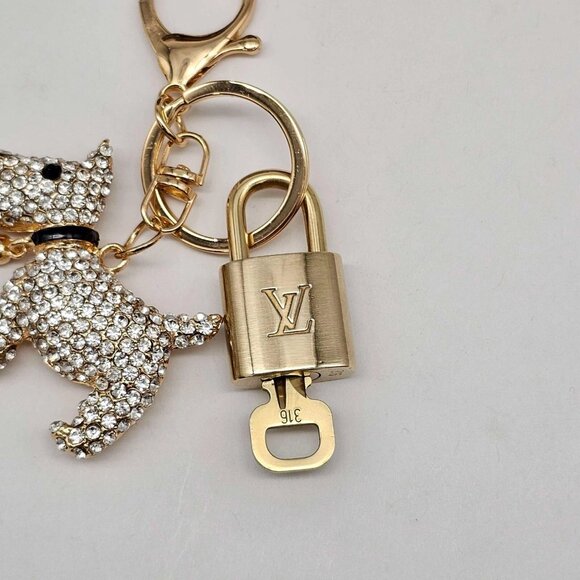 Authentic Louis Vuitton Lock & Key with unbranded Dog Bagcharm, Keycharm - Picture 5 of 7